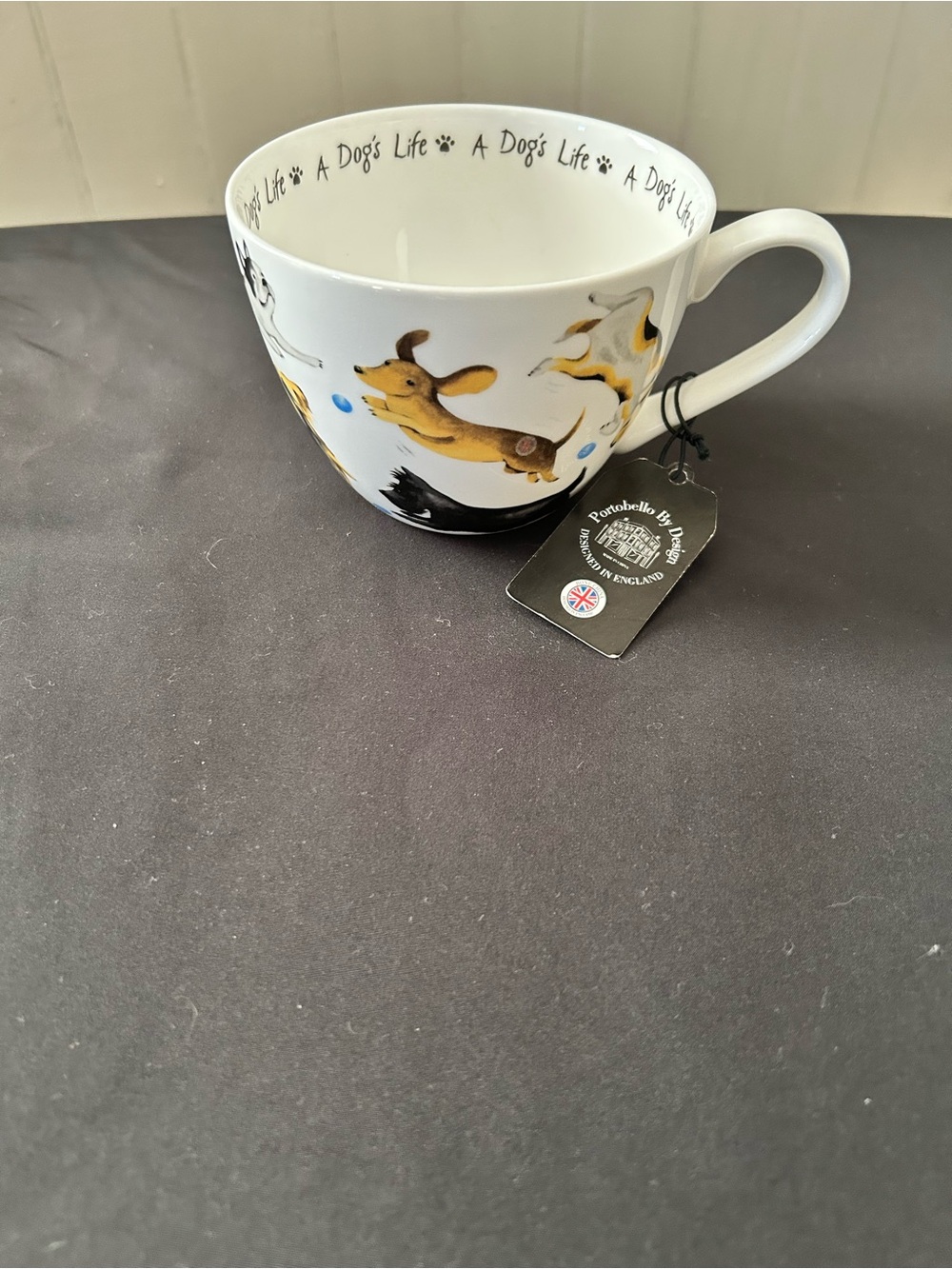 NWT Portobello By Design "A Dog's Life" 20Oz Bone China Mug Designed In England